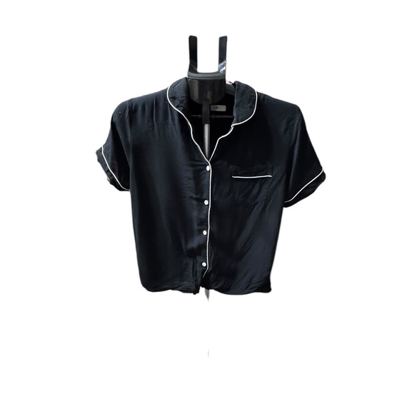 Black with white trim 2 pc pj set med - Picture 1 of 9
